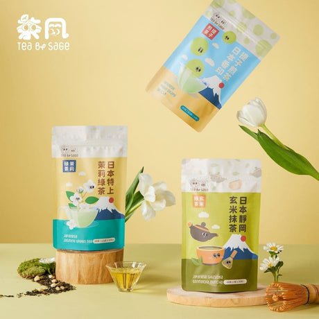 Tea By Sage  | Japanese Organic Genmaicha Green Tea (20 Tea Bags) | Shizuoka Premium